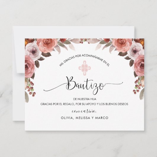 Merci du baptême de la fille rose (Devant)