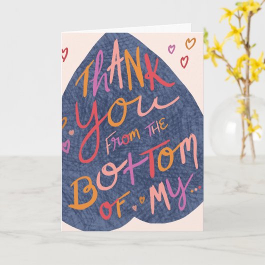 Merci du bas de ma carte de voeux Butt (Fleur jaune)