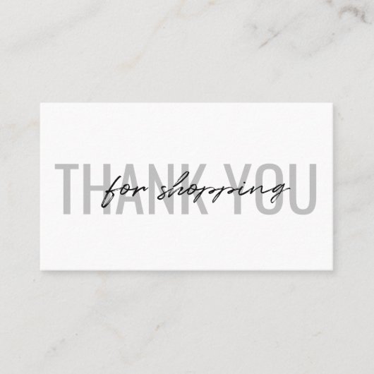 Merci du Carte de visite du shopping Moderne (Devant)