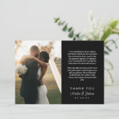 Merci du Mariage de message imprimé de script noir (Debout devant)