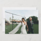 Merci du Mariage de message imprimé de script noir (Dos)