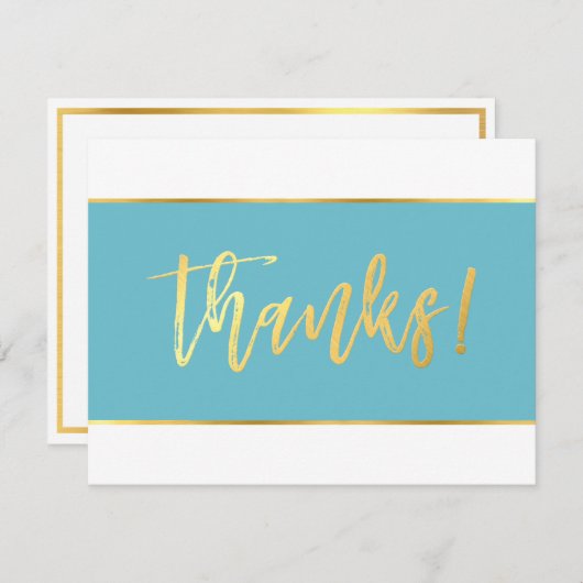 MERCI écriture bleu turquoise moderne SAMANTHA (Devant / Derrière)