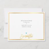 MERCI écriture moderne bleu turquoise or SAMANTHA (Dos)