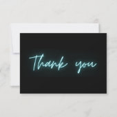 Merci Écriture Néon Turquoise Moderne Noir (Devant)