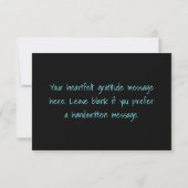 Merci Écriture Néon Turquoise Moderne Noir (Dos)