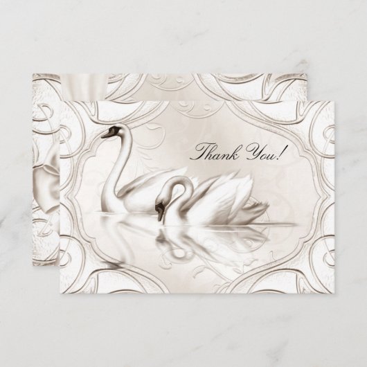 Merci Elégant Crème de mariage Blanc Swans Set (Devant / Derrière)