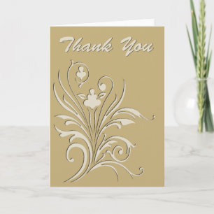 Merci Élégant Cutout Floral Carte de remerciements