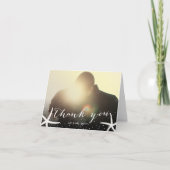 Merci élégant de manuscrit de photo de mariage (Devant)