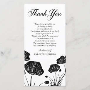 Merci élégant de sympathie des pavots