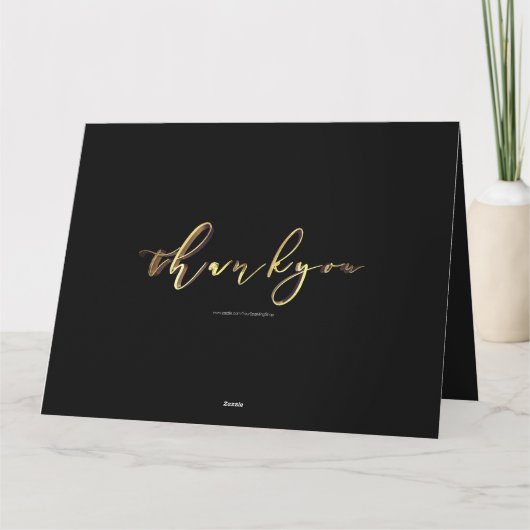 Merci Elegant Écriture Manuscrite Noir Or (Dos)