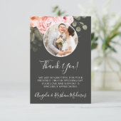 Merci Elegant Floral Botanical Mariage Card (Debout devant)