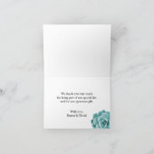 Merci élégant floral succulent rustique de mariage (Intérieur)