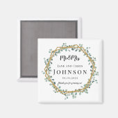 Merci Elégant Magnets de verdure pour Mariage (Recto/Verso)