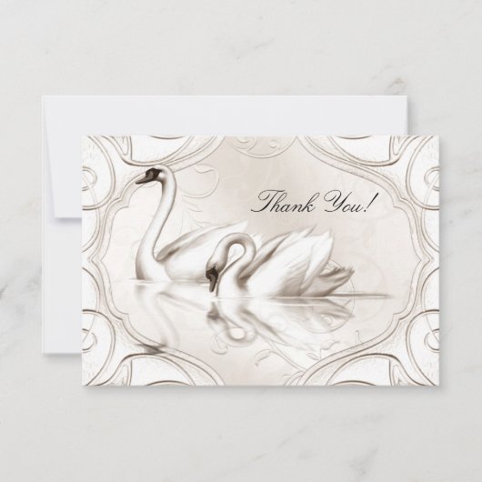 Merci Elégant Mariage Crème Blanc Cygnes Ensemble (Devant)