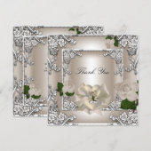 Merci Elégant Mariage Crème Rose Argenté Blanc (Devant / Derrière)