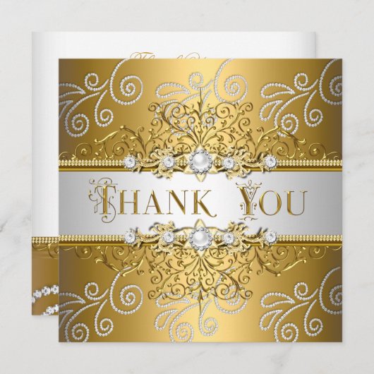 Merci Elegant Or Or Dentelle Diamant (Devant / Derrière)