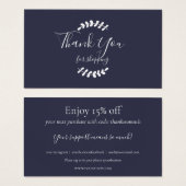 Merci Élégant Pour La Carte De Remise Shopping (Devant & derrière)