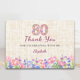 Merci élégant pour son 80e anniversaire - Fleurs r