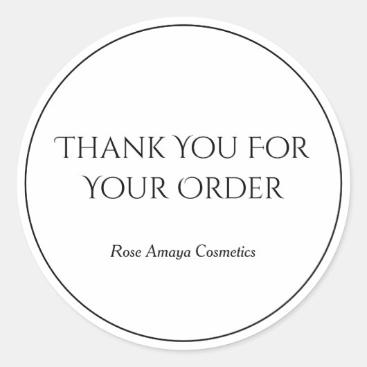 Merci Élégant Pour Votre Sticker De Commande (Devant)