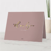 Merci Elegant Rose Gold Écriture Manuscrite (Dos)