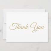 Merci élégant script or blanc carte de note (Devant)