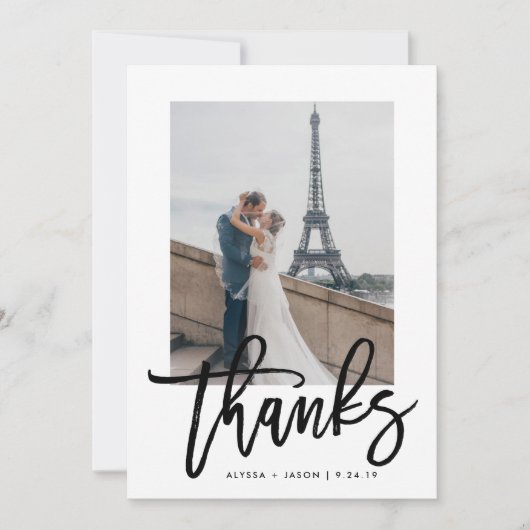Merci élégant | Typographie et photo Mariage (Devant)