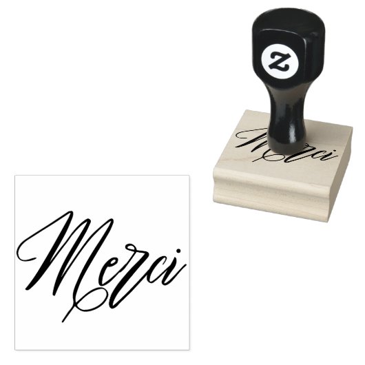 Merci Elegante Kalligrafie Dank u Rubberstempel (Gestempeld)