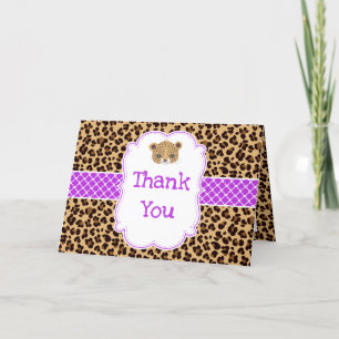 Merci Empreinte de léopard pourpre Quatrefoil