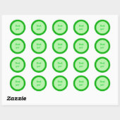 Merci en autocollants de cercle vert (Feuille)
