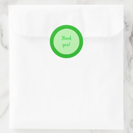 Merci en autocollants de cercle vert (Sac)