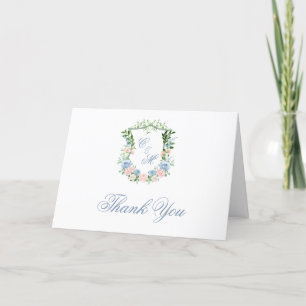 Merci en crête florale bleu poussiéreux