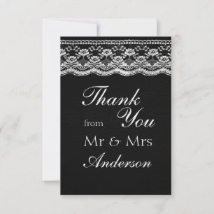 Merci en cuir noir et blanc et Mariage dentelle