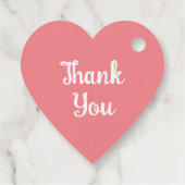 Merci en forme de coeur étiquettes cadeaux rose (Dos)