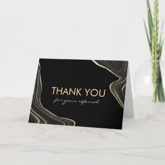 Merci en marbre noir et or pour cartes de référenc
