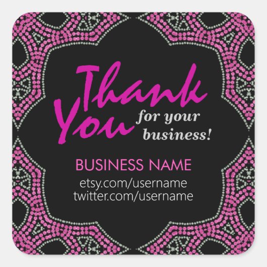 Merci en mosaïque rose de l'Est Autocollant commer (Devant)