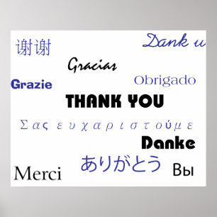 Merci (en noir et bleu002) Impression