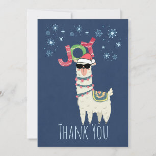 Merci en panier avec Llama de Noël