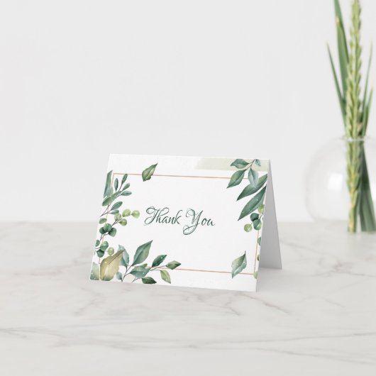 Merci encadré d'or Sage Green (Devant)