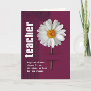 Merci Enseignant Daisy Design Carte personnalisée