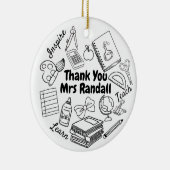 Merci Enseignant Doodle Ornement (Droite)