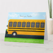 Merci Enseignant École Jaune Bus 16 Photos Carte (Devant)