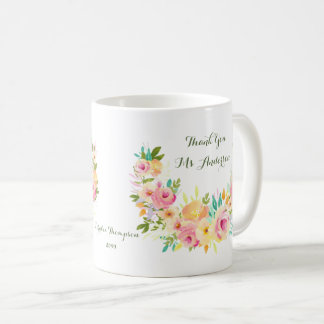 Merci Enseignant Floral Wreath Coffee Mug