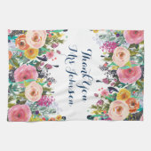 Merci Enseignant Peint Floral Serviette de cuisine (Horizontal)