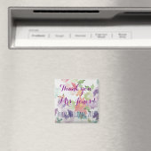 Merci Enseignant (Votre Nom) Fleurs Magnet (In Situ (Lave-vaisselle))
