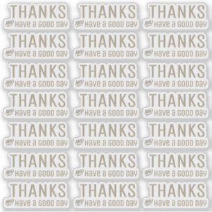 Merci et Bonne journée Stickers Transparent