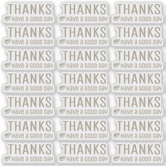 Merci et Bonne journée Stickers Transparent (Devant)