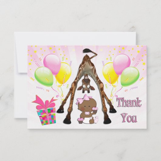 Merci ethnique de baby shower de petit gâteau de (Devant)