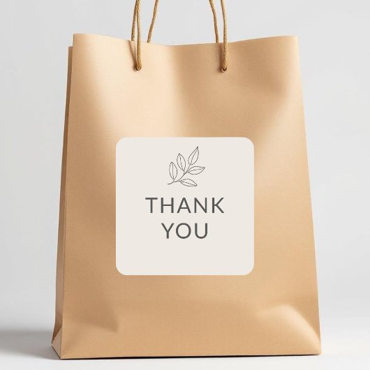 Merci Étiquette botanique rose pâle