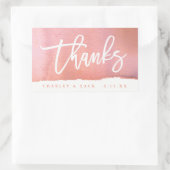 Merci Étiquette de Champagne au vin rose aquarelle (Sac)