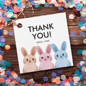 Merci étiquette de fête avec de mignons petits lap